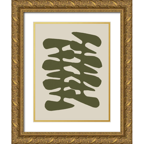 Retro Shapes II Gold Ornate Wood Framed Art Print with Double Matting by Bucheli, Jen