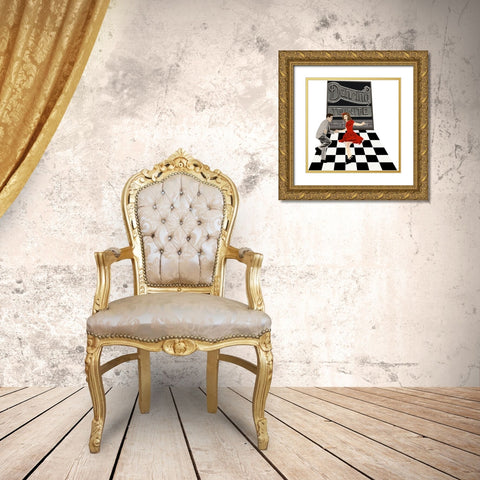 Dancing To Nite Gold Ornate Wood Framed Art Print with Double Matting by Bucheli, Jen