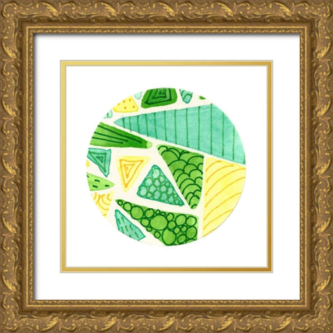 Retro Circle II Gold Ornate Wood Framed Art Print with Double Matting by Bucheli, Jen