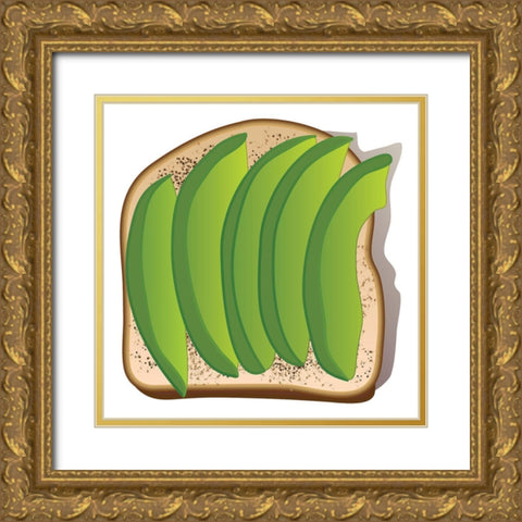 Simple Avocado Toast Gold Ornate Wood Framed Art Print with Double Matting by Bucheli, Jen