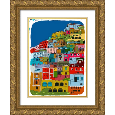 City On A Mountain Gold Ornate Wood Framed Art Print with Double Matting by Bucheli, Jen