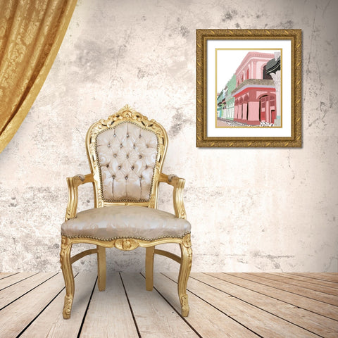 Mid Town Gold Ornate Wood Framed Art Print with Double Matting by Bucheli, Jen