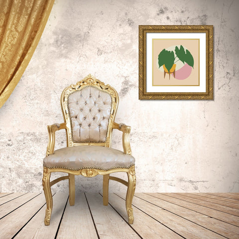 Mod Potted Plant 1 Gold Ornate Wood Framed Art Print with Double Matting by Bucheli, Jen