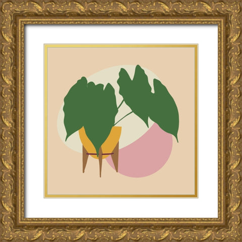 Mod Potted Plant 1 Gold Ornate Wood Framed Art Print with Double Matting by Bucheli, Jen