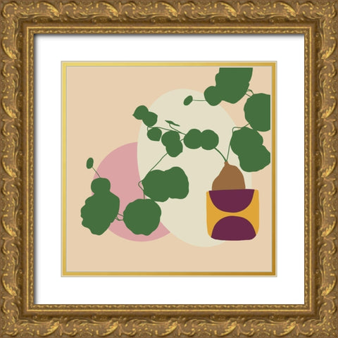Mod Potted Plant 1I Gold Ornate Wood Framed Art Print with Double Matting by Bucheli, Jen