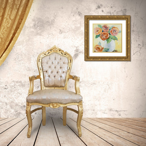 Sunny Blooms Gold Ornate Wood Framed Art Print with Double Matting by Loreth, Lanie