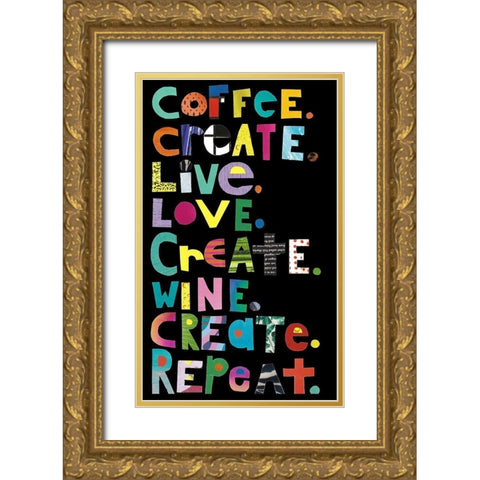 Create Gold Ornate Wood Framed Art Print with Double Matting by Bucheli, Jen