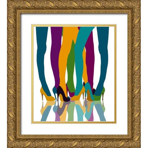 Colorful Legs Gold Ornate Wood Framed Art Print with Double Matting by Bucheli, Jen