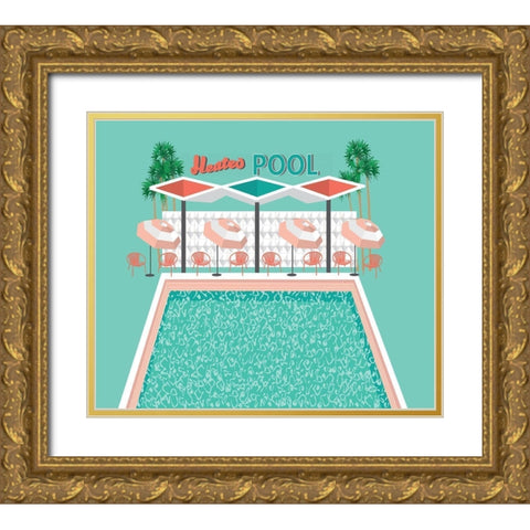 Vintage Pool Gold Ornate Wood Framed Art Print with Double Matting by Bucheli, Jen