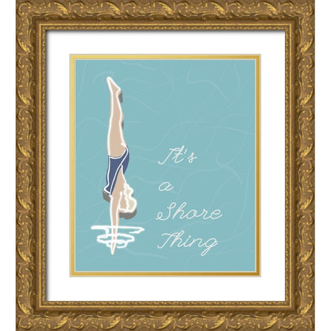 Its A Shore Thing Gold Ornate Wood Framed Art Print with Double Matting by Bucheli, Jen