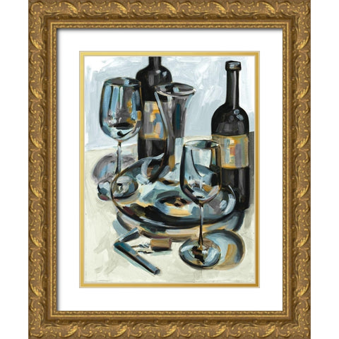 Wine with Dinner I Gold Ornate Wood Framed Art Print with Double Matting by French-Roussia, Heather A.