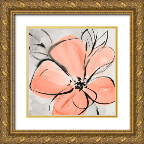 Cafe Rose III Gold Ornate Wood Framed Art Print with Double Matting by Loreth, Lanie