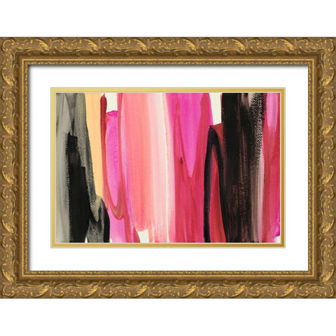 Linear Rainbow I Gold Ornate Wood Framed Art Print with Double Matting by Loreth, Lanie