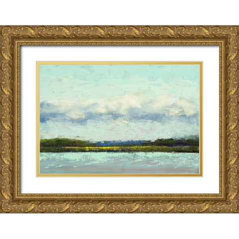 Distance Of The Ocean Gold Ornate Wood Framed Art Print with Double Matting by Green, Jenny