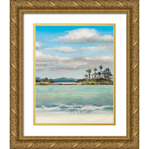 Approaching The Seashore Gold Ornate Wood Framed Art Print with Double Matting by Green, Jenny