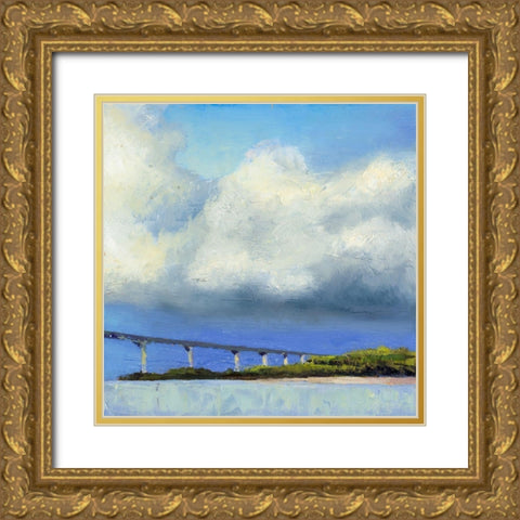 Approaching The Bridge Gold Ornate Wood Framed Art Print with Double Matting by Green, Jenny