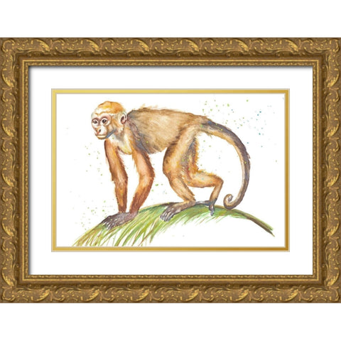 Monkeys in the Jungle II Gold Ornate Wood Framed Art Print with Double Matting by Pinto, Patricia