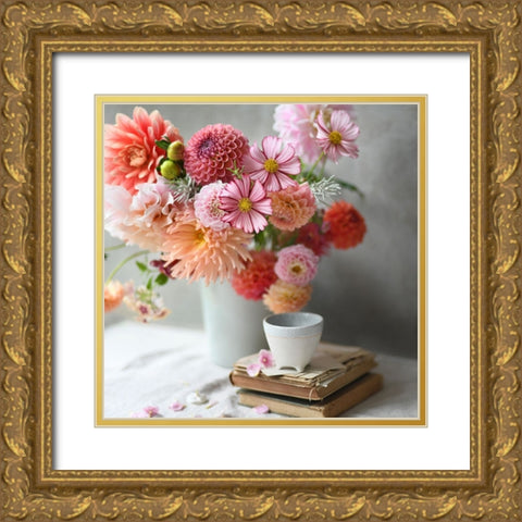 Garden Love Gold Ornate Wood Framed Art Print with Double Matting by Gardner, Sarah