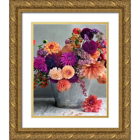 Country Blooms Gold Ornate Wood Framed Art Print with Double Matting by Gardner, Sarah