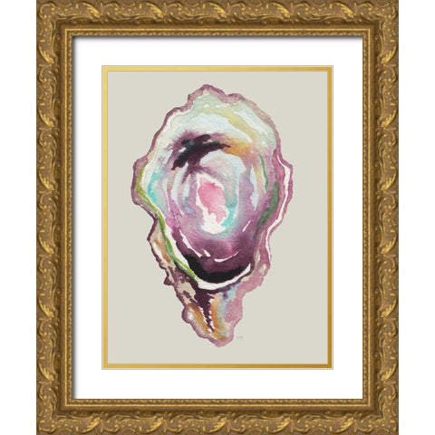 Oyster I Gold Ornate Wood Framed Art Print with Double Matting by Medley, Elizabeth