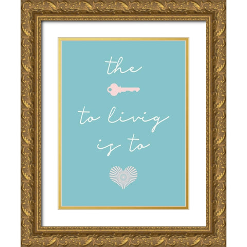 The Key Gold Ornate Wood Framed Art Print with Double Matting by SD Graphics Studio