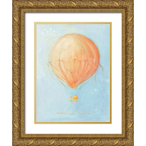 Dream Big Little One Gold Ornate Wood Framed Art Print with Double Matting by Diannart