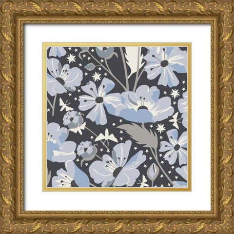 Blue Spellflowers I Gold Ornate Wood Framed Art Print with Double Matting by Gardner, Sarah