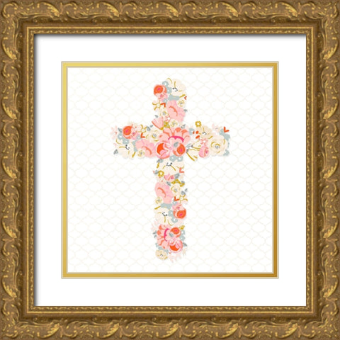 Cross Bouquet I Gold Ornate Wood Framed Art Print with Double Matting by Gardner, Sarah