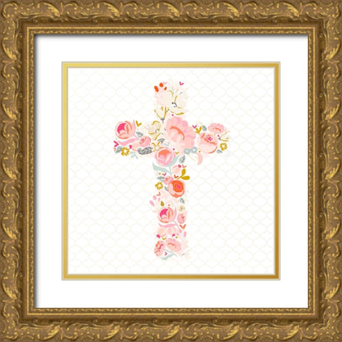 Cross Bouquet II Gold Ornate Wood Framed Art Print with Double Matting by Gardner, Sarah