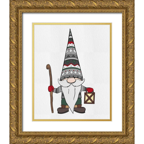 Nature Gnomes II Gold Ornate Wood Framed Art Print with Double Matting by Edwins, Hugo