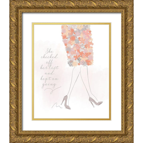 She Kept On Going Gold Ornate Wood Framed Art Print with Double Matting by Quach, Anna