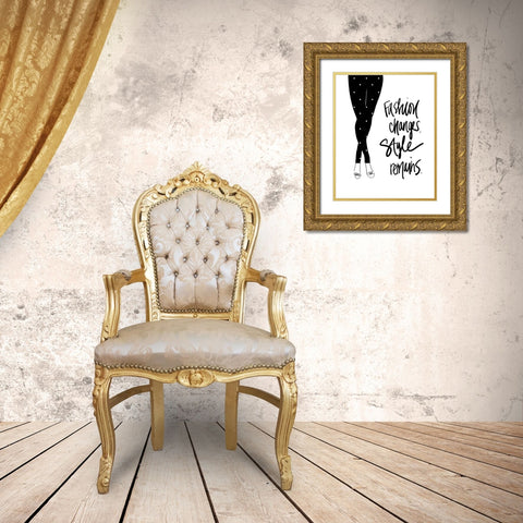 Fashion Changes-Style Remains Gold Ornate Wood Framed Art Print with Double Matting by Quach, Anna