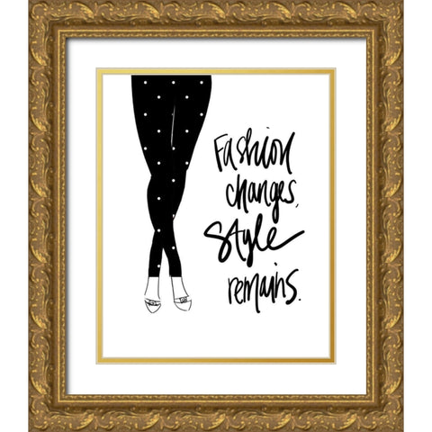 Fashion Changes-Style Remains Gold Ornate Wood Framed Art Print with Double Matting by Quach, Anna