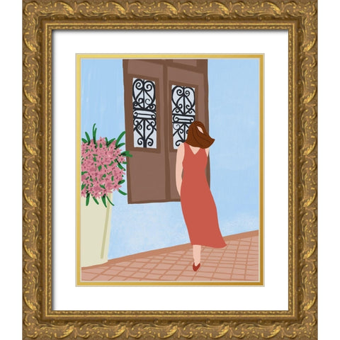 Dress and Ready I Gold Ornate Wood Framed Art Print with Double Matting by Quach, Anna