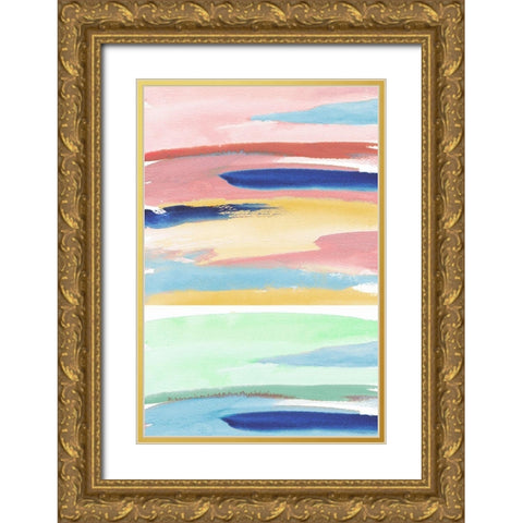 Rainbow Explosion I Gold Ornate Wood Framed Art Print with Double Matting by Medley, Elizabeth