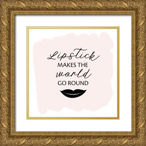 Lipstick World Gold Ornate Wood Framed Art Print with Double Matting by Wilson, Kali