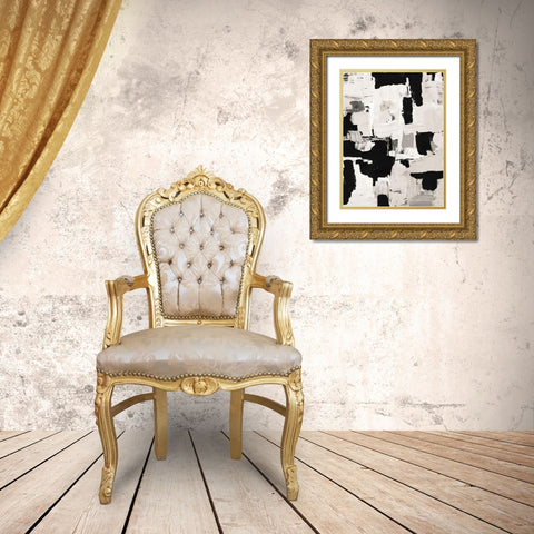 Night Peace Abstract Gold Ornate Wood Framed Art Print with Double Matting by Loreth, Lanie