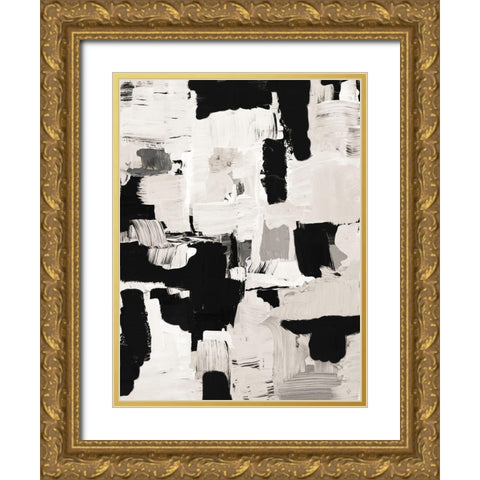 Night Peace Abstract Gold Ornate Wood Framed Art Print with Double Matting by Loreth, Lanie