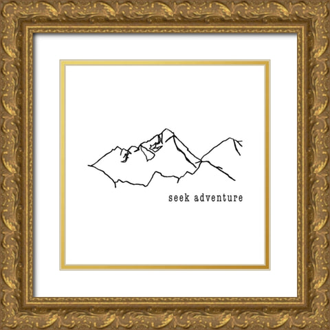 Seek Adventure Gold Ornate Wood Framed Art Print with Double Matting by Edwins, Hugo