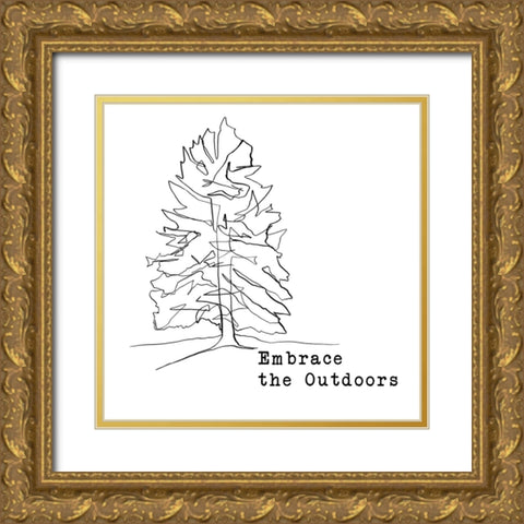 Embrace the Outdoors Gold Ornate Wood Framed Art Print with Double Matting by Edwins, Hugo