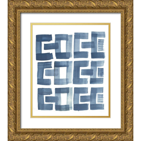 Organic Shapes II Gold Ornate Wood Framed Art Print with Double Matting by Danelle, B.