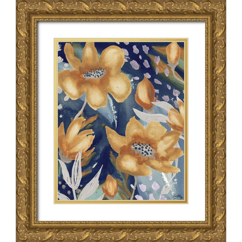 Femme Floral II Gold Ornate Wood Framed Art Print with Double Matting by Medley, Elizabeth