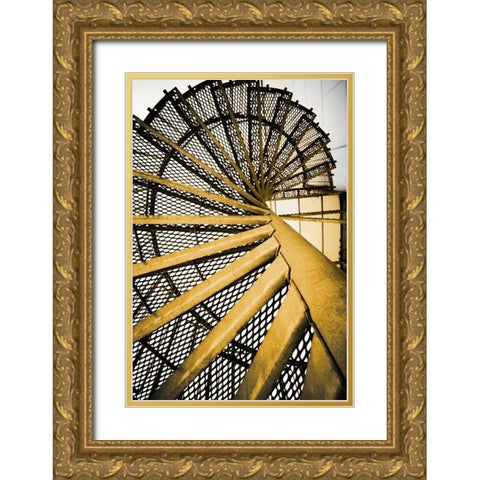 Golden Staircase Spiral Gold Ornate Wood Framed Art Print with Double Matting by Wilson, Kali