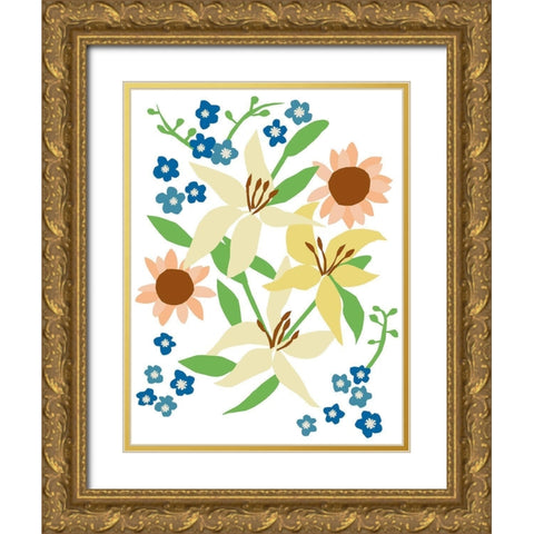 Wildflowers I Gold Ornate Wood Framed Art Print with Double Matting by Bucheli, Jen