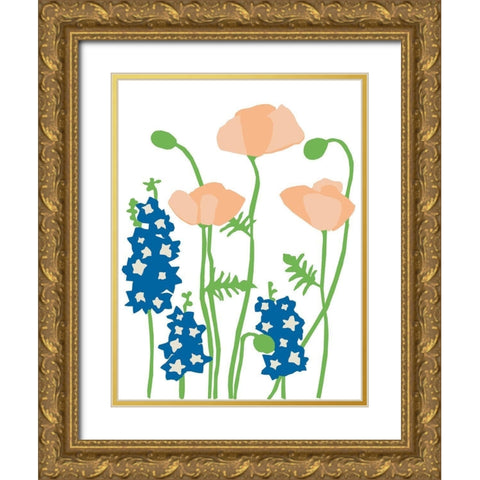 Wildflowers II Gold Ornate Wood Framed Art Print with Double Matting by Bucheli, Jen