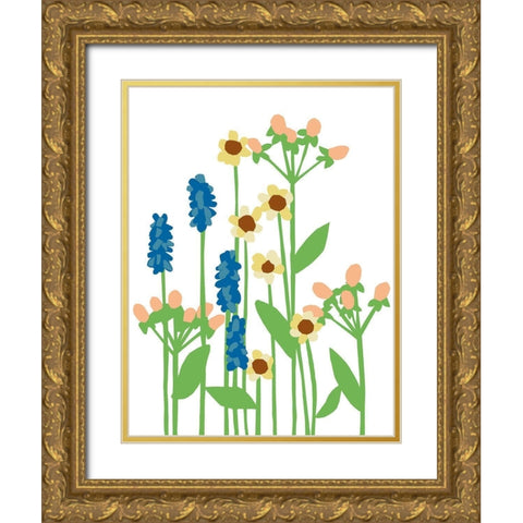 Wildflowers III Gold Ornate Wood Framed Art Print with Double Matting by Bucheli, Jen