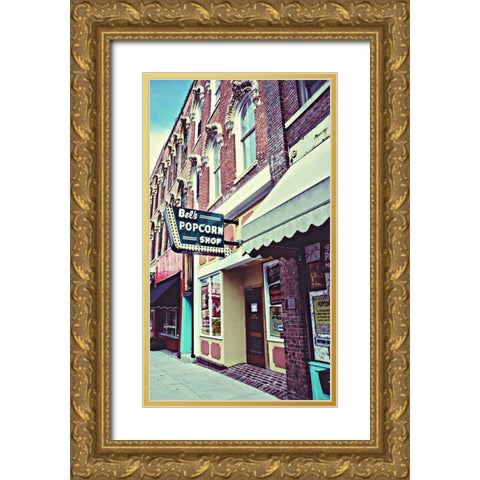 Popcorn Shop Gold Ornate Wood Framed Art Print with Double Matting by Bucheli, Jen