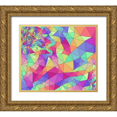 Colorful Rainbow Pattern Gold Ornate Wood Framed Art Print with Double Matting by Bucheli, Jen
