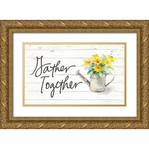 Gather Together Gold Ornate Wood Framed Art Print with Double Matting by Loreth, Lanie