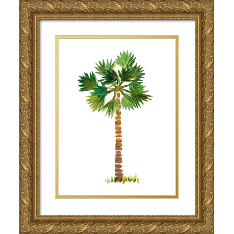 The Palm III Gold Ornate Wood Framed Art Print with Double Matting by DeRice, Julie